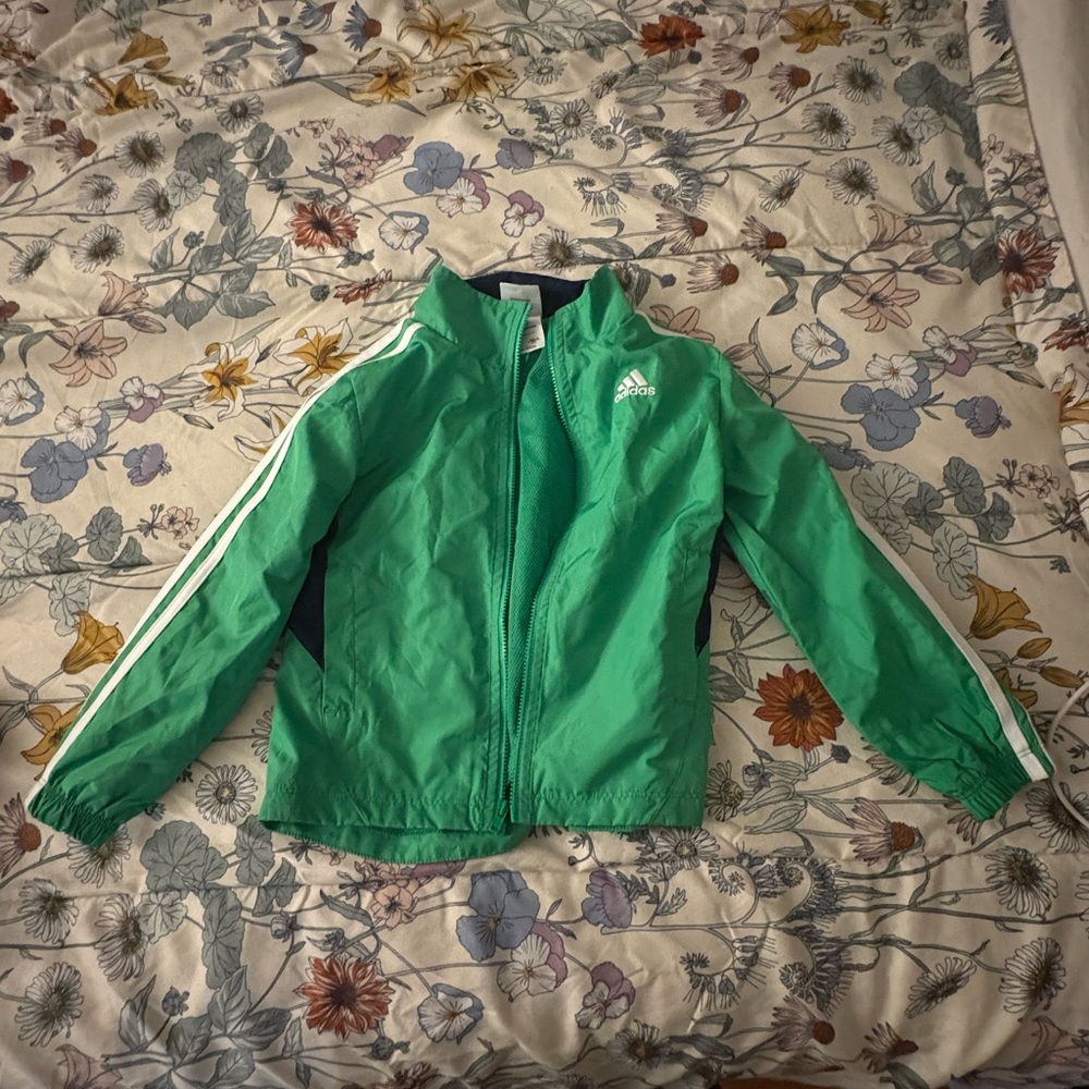 adidas Green Windbreaker Jacket with Navy Lining